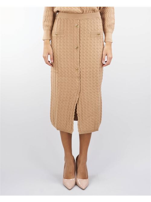 Fitted longuette skirt in knit with buttons Twinset TWIN SET | Skirt | TP334411754